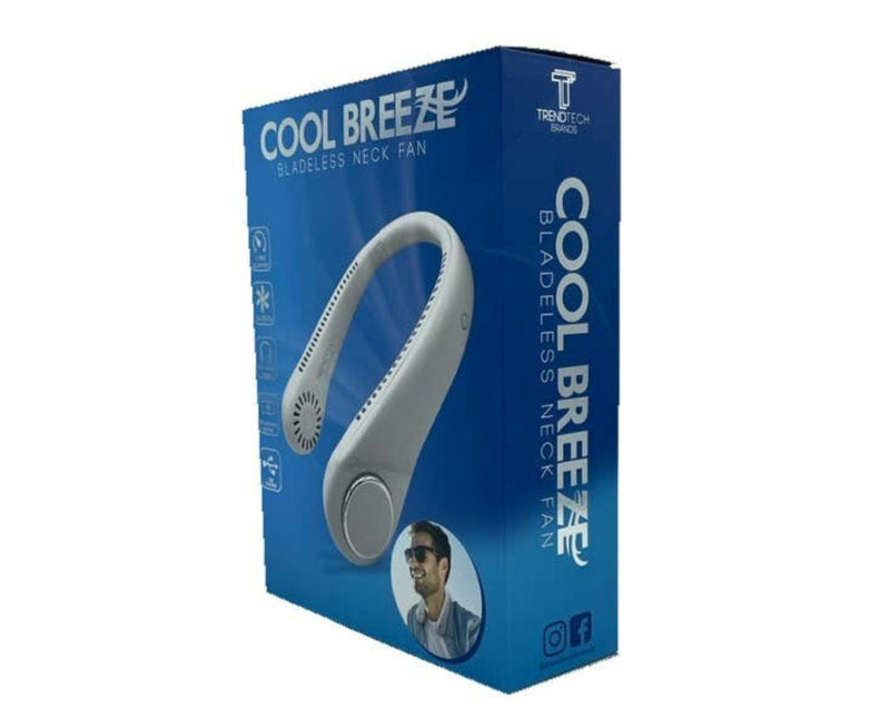 White cool breeze neck fan