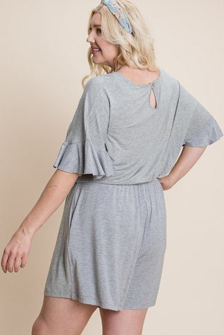 Plus Size Solid Rayon Modal Mini Romper