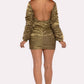 Backless Bomber Mini Dress