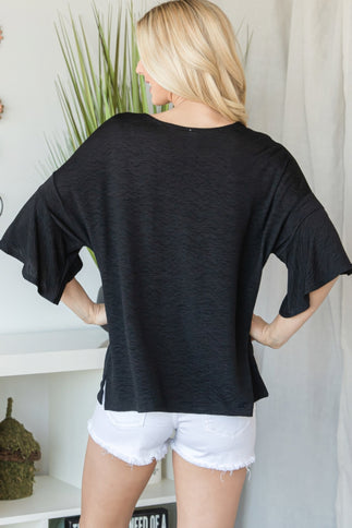 Flared Sleeve Basic Short sleeve Top